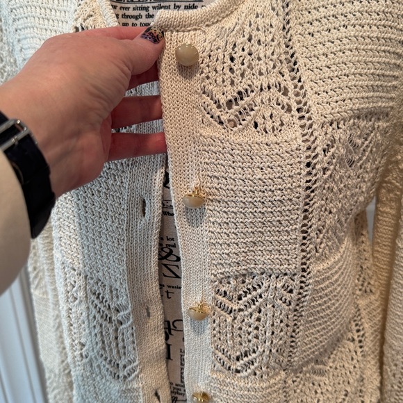 Zara Crocheted Buttoned Down Sweater - Picture 2 of 7